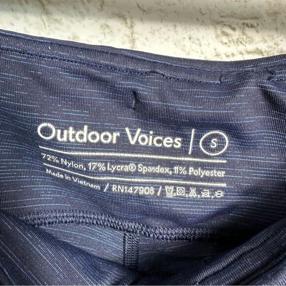 Outdoor Voices Leggings Heather Crop Capri Athletic Mid High Rise Navy Blue S - Picture 4 of 5